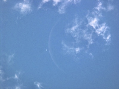 Picture of the moon and venus in crescent phase